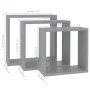 Cube wall shelves 3 units gray MDF by vidaXL, Shelves and shelves - Ref: Foro24-323951, Price: 32,60 €, Discount: %