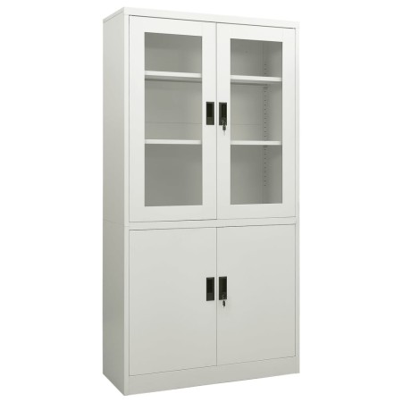Hellgrauer Büroschrank aus Stahl 90x40x180 cm von vidaXL, Schließfächer und Lagerschränke - Ref: Foro24-335947, Preis: 354,47...