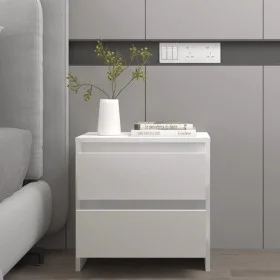 Mesita de noche madera contrachapada blanco 45x34,5x44,5 cm de vidaXL, Mesitas de noche - Ref: Foro24-809845, Precio: 42,92 €...