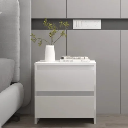 White plywood bedside table 45x34.5x44.5 cm by vidaXL, Nightstands - Ref: Foro24-809845, Price: 43,51 €, Discount: %