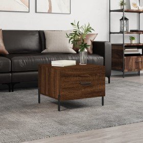 Mesa de centro madera contrachapada roble marrón 50x50x40 cm Mesa de centro madera contrachapada roble marrón 50x50x40 cm