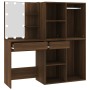 Tocador con LED y armario madera contrachapada marrón roble de vidaXL, Tocadores para dormitorios - Ref: Foro24-3120190, Prec...