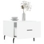 Mesa de centro 2 uds madera ingeniería blanco brillo 50x50x40cm