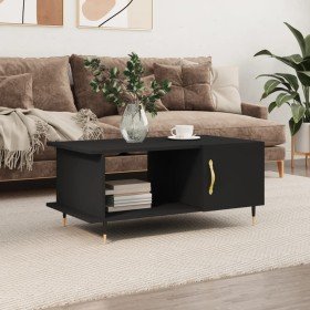 Mesa de centro madera contrachapada negro 90x50x40 cm en Mesas de centro | Comprar online en Foro24
