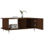 Mesa de centro madera contrachapada roble marrón 90x50x40 cm