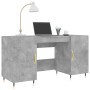 Escritorio madera de ingeniería gris hormigón 140x50x75 cm