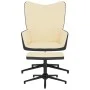 Relax chair with cream velvet and PVC footstool by vidaXL, Armchairs - Ref: Foro24-327851, Price: 117,04 €, Discount: %