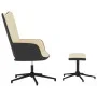 Relax chair with cream velvet and PVC footstool by vidaXL, Armchairs - Ref: Foro24-327851, Price: 117,04 €, Discount: %