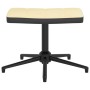 Silla de relax con taburete terciopelo y PVC crema