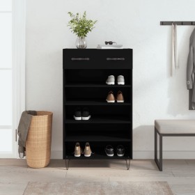 Zapatero madera de ingeniería negro 60x35x105 cm en Armarios y almacenamiento | Comprar online en Foro24