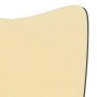 Silla de relax con taburete terciopelo y PVC crema