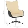 Entspannungsstuhl mit Hocker aus cremefarbenem Samt und PVC. von vidaXL, Sessel - Ref: Foro24-327851, Preis: 95,14 €, Rabatt: %