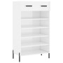 Mueble zapatero madera contrachapada blanco brillo 60x35x105 cm en Armarios y almacenamiento | Comprar online en Foro24