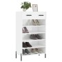 Mueble zapatero madera contrachapada blanco brillo 60x35x105 cm en Armarios y almacenamiento | Comprar online en Foro24