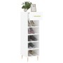 Mueble zapatero madera contrachapada blanco brillo 30x35x105 cm