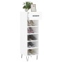 Mueble zapatero madera contrachapada blanco brillo 30x35x105 cm