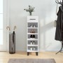 Mueble zapatero madera contrachapada blanco brillo 30x35x105 cm