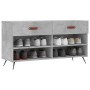 Banco zapatero madera de ingeniería gris hormigón 102x35x55 cm