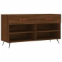 Banco zapatero madera de ingeniería marrón roble 102x35x55 cm