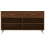 Banco zapatero madera de ingeniería marrón roble 102x35x55 cm