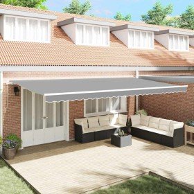 Toldo Manual Blanco 6 x 3 m Metal Toldo Manual 6 x 3 m Metal