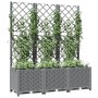 Light gray PP planter with trellis 120x40x136 cm by vidaXL, Pots and planters - Ref: Foro24-153274, Price: 104,91 €, Discount: %