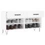Banco zapatero madera de ingeniería blanco 102x35x55 cm