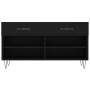 Banco zapatero madera de ingeniería negro 102x35x55 cm