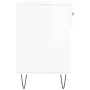 Banco zapatero madera de ingeniería blanco brillo 102x35x55 cm