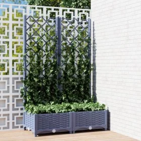 Planter with trellis PP dark gray 80x40x121.5 cm by vidaXL, Pots and planters - Ref: Foro24-318250, Price: 55,38 €, Discount: %