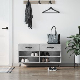Banco zapatero madera de ingeniería gris hormigón 102x35x55 cm Banco zapatero madera de ingeniería gris hormigón 102x35x55 cm