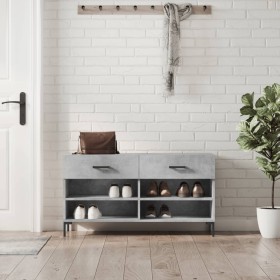 Banco zapatero madera de ingeniería gris hormigón 102x35x55 cm Banco zapatero madera de ingeniería gris hormigón 102x35x55 cm