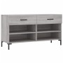 Banco zapatero madera de ingeniería gris Sonoma 102x35x55 cm