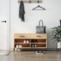 Banco zapatero madera de ingeniería roble Sonoma 102x35x55 cm
