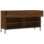 Banco zapatero madera de ingeniería marrón roble 102x35x55 cm