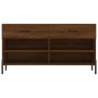 Banco zapatero madera de ingeniería marrón roble 102x35x55 cm