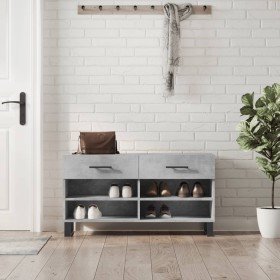 Banco zapatero madera de ingeniería gris hormigón 102x35x55 cm Banco zapatero madera de ingeniería gris hormigón 102x35x55 cm