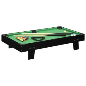 Mini mesa de billar negro y verde 92x52x19 cm