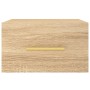 Mesita de noche de pared color roble Sonoma 35x35x20 cm