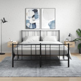 Mesitas de noche de pared 2 uds color roble Sonoma 35x35x20 cm Mesitas de noche de pared 2 uds color roble Sonoma 35x35x20 cm