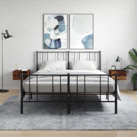 Mesitas de noche de pared 2 uds color roble ahumado 35x35x20 cm Mesitas de noche de pared 2 uds color roble ahumado 35x35x20 cm