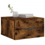 Mesitas de noche de pared 2 uds color roble ahumado 35x35x20 cm