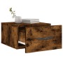 Mesitas de noche de pared 2 uds color roble ahumado 35x35x20 cm