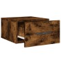 Mesitas de noche de pared 2 uds color roble ahumado 35x35x20 cm