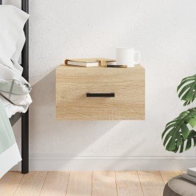 Mesita de noche de pared color roble Sonoma 35x35x20 cm Mesita de noche de pared color roble Sonoma 35x35x20 cm