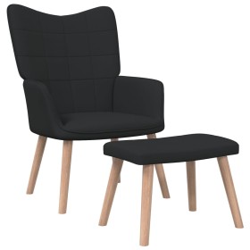 Entspannungssessel mit Fußstütze aus schwarzem Stoff von vidaXL, Sessel - Ref: Foro24-327936, Preis: 128,07 €, Rabatt: %