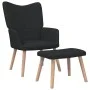 Sillón de relax con reposapiés tela negro de vidaXL, Sillones - Ref: Foro24-327936, Precio: 135,28 €, Descuento: %