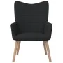 Sillón de relax con reposapiés tela negro de vidaXL, Sillones - Ref: Foro24-327936, Precio: 135,28 €, Descuento: %