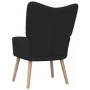 Sillón de relax con reposapiés tela negro de vidaXL, Sillones - Ref: Foro24-327936, Precio: 135,28 €, Descuento: %