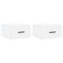 Mesitas de noche de pared 2 uds blanco 35x35x20 cm
